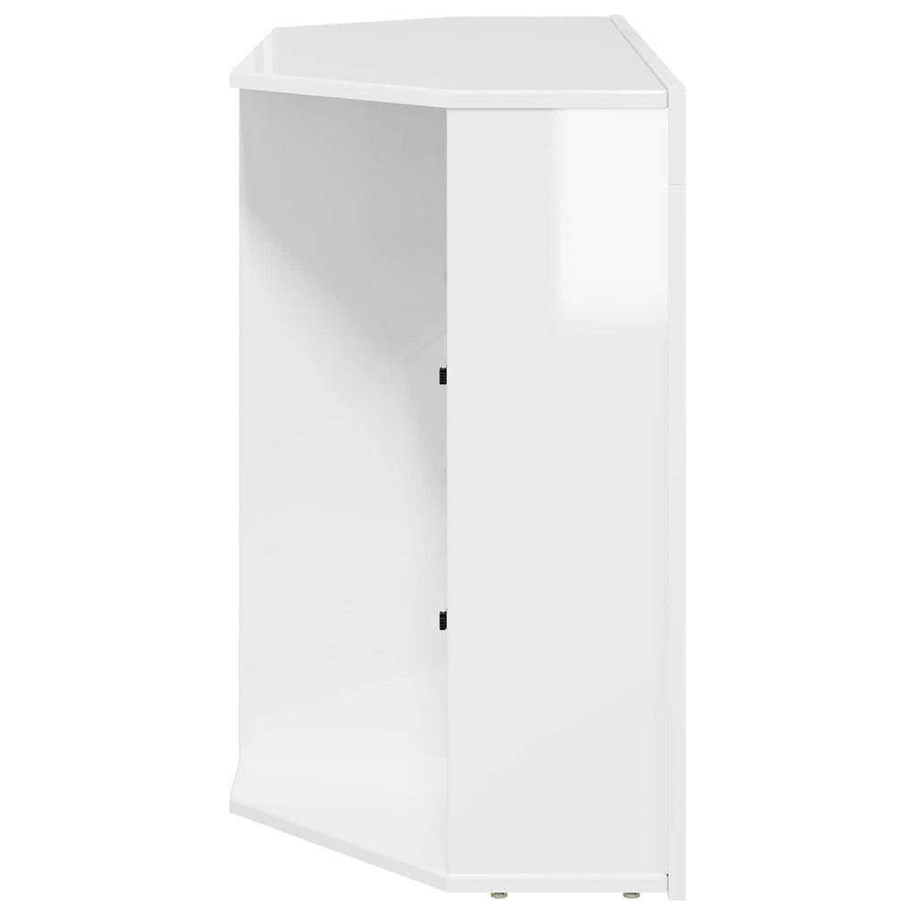 vidaXL Kątowa szafka LED pod telewizor Błyszcząca biel 100x40x68cm