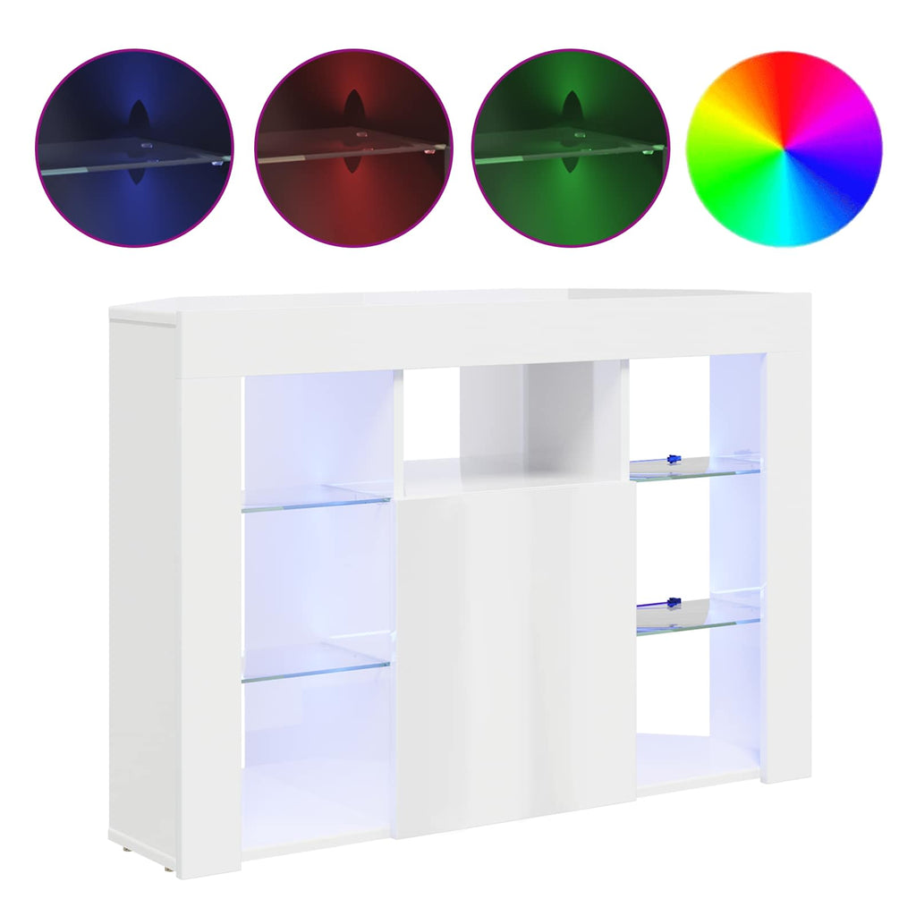 vidaXL Kątowa szafka LED pod telewizor Błyszcząca biel 100x40x68cm