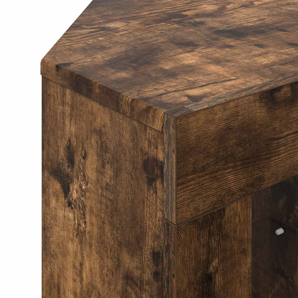 vidaXL Kątowa szafka LED pod telewizor 100x40x68cm Dąb wędzony