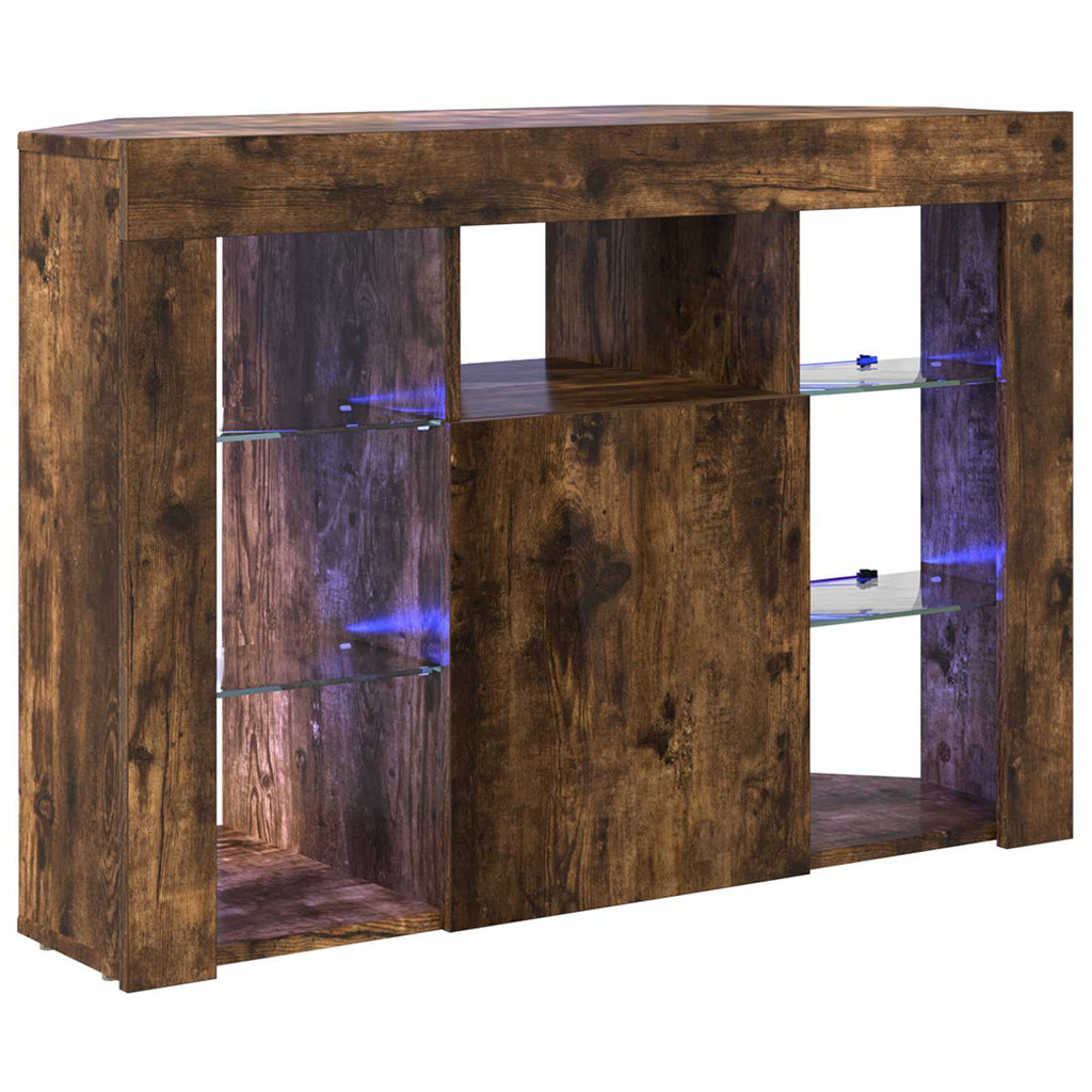 vidaXL Kątowa szafka LED pod telewizor 100x40x68cm Dąb wędzony