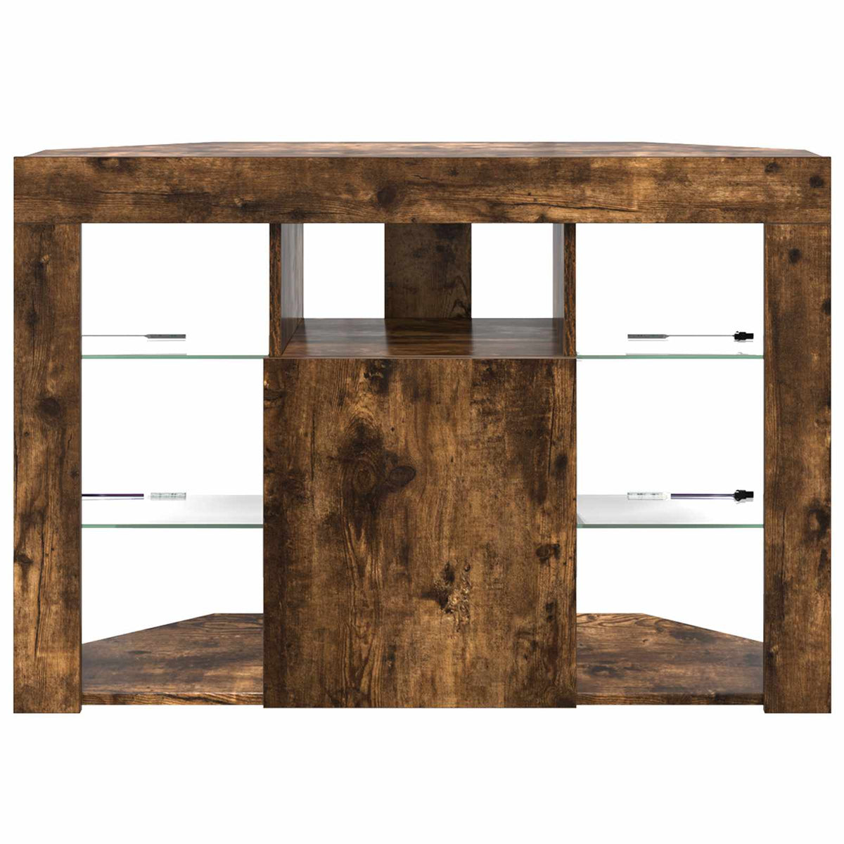 vidaXL Kątowa szafka LED pod telewizor 100x40x68cm Dąb wędzony