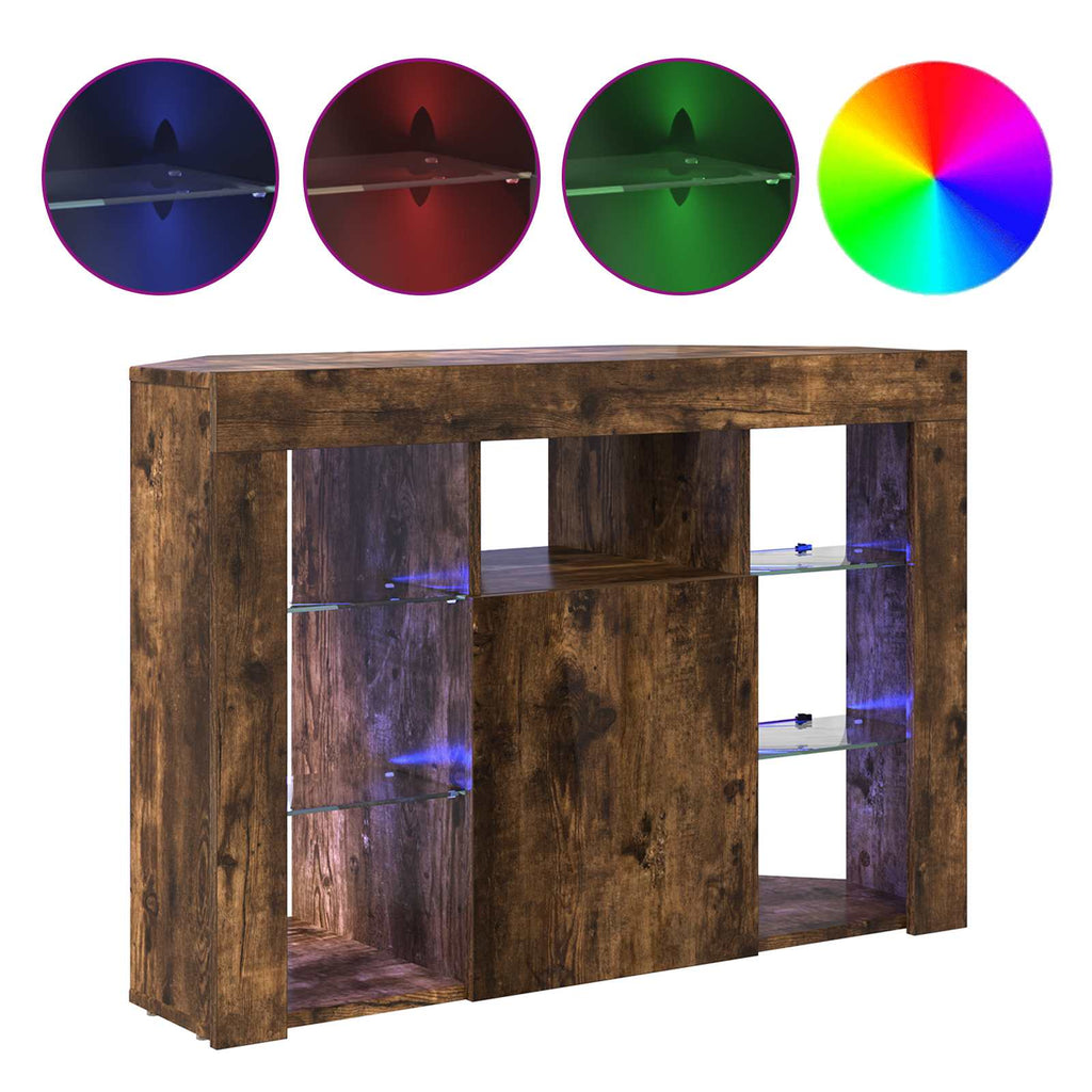vidaXL Kątowa szafka LED pod telewizor 100x40x68cm Dąb wędzony