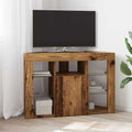 vidaXL Kątowa szafka LED pod telewizor 100x40x68cm Stare drewno