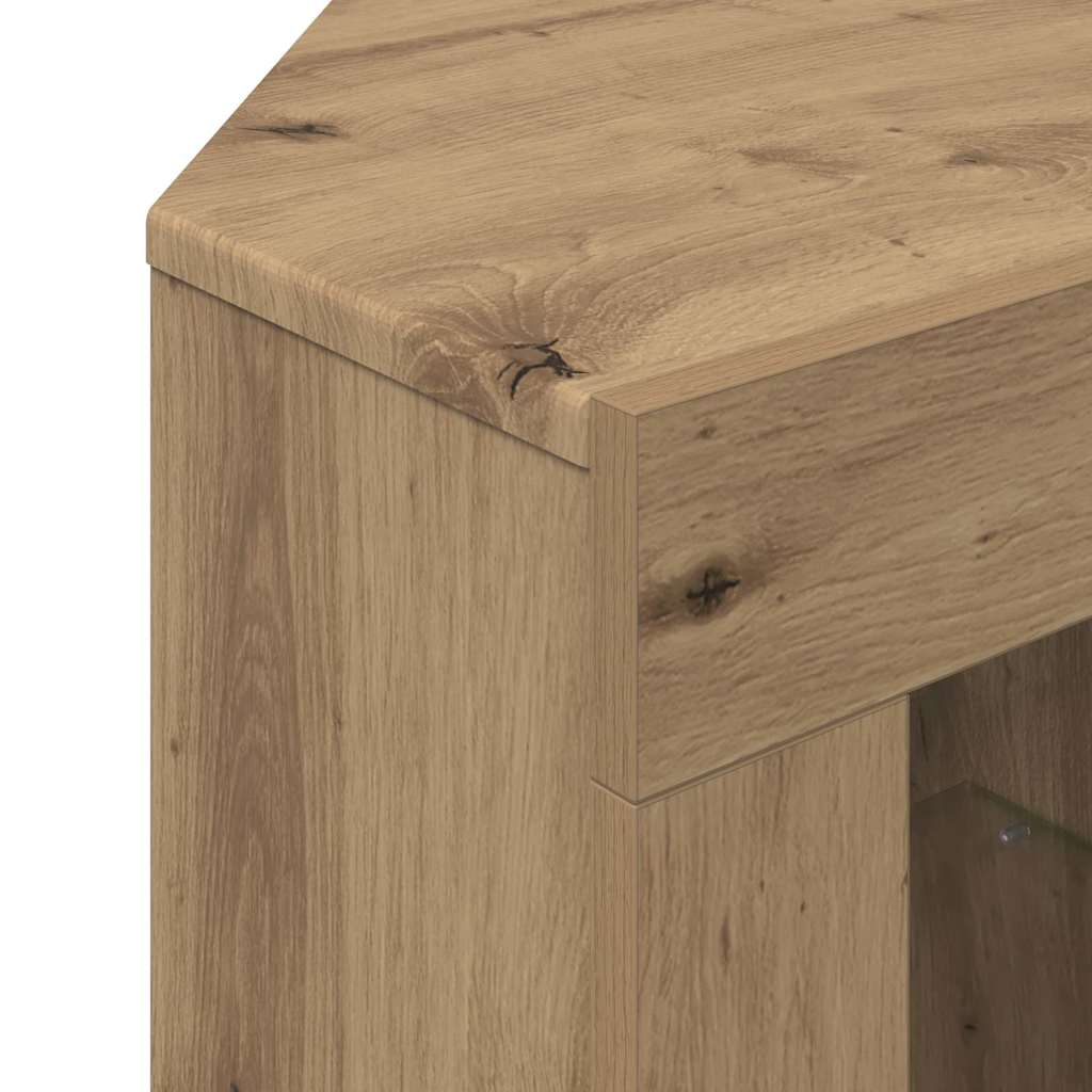 vidaXL Kątowa szafka LED pod telewizor 100x40x68cm Dąb rzemieślniczy