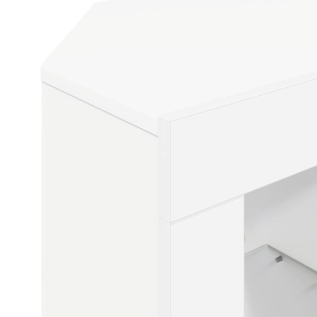 vidaXL Kątowa szafka LED pod telewizor Biały 100 x 40 x 50 cm