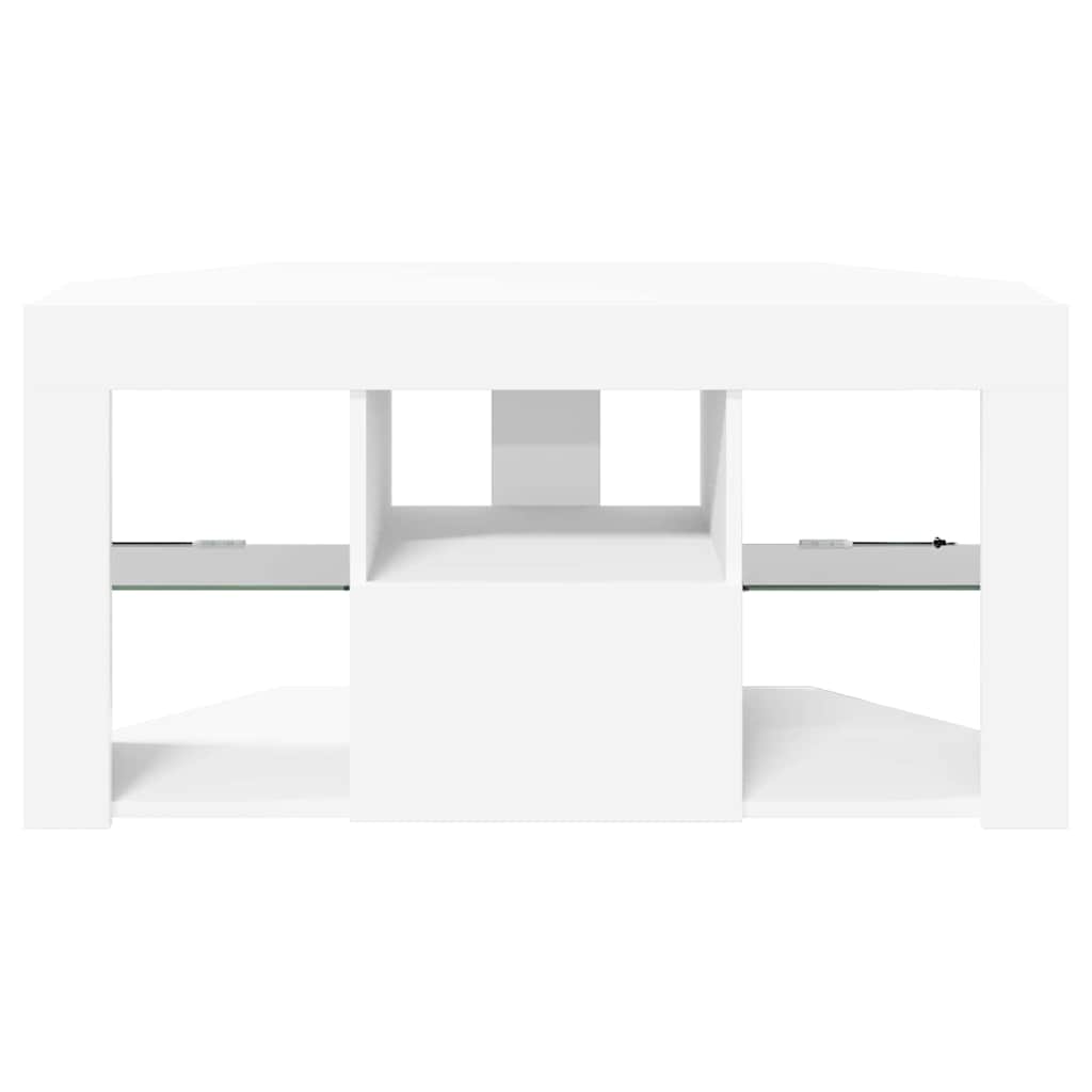 vidaXL Kątowa szafka LED pod telewizor Biały 100 x 40 x 50 cm