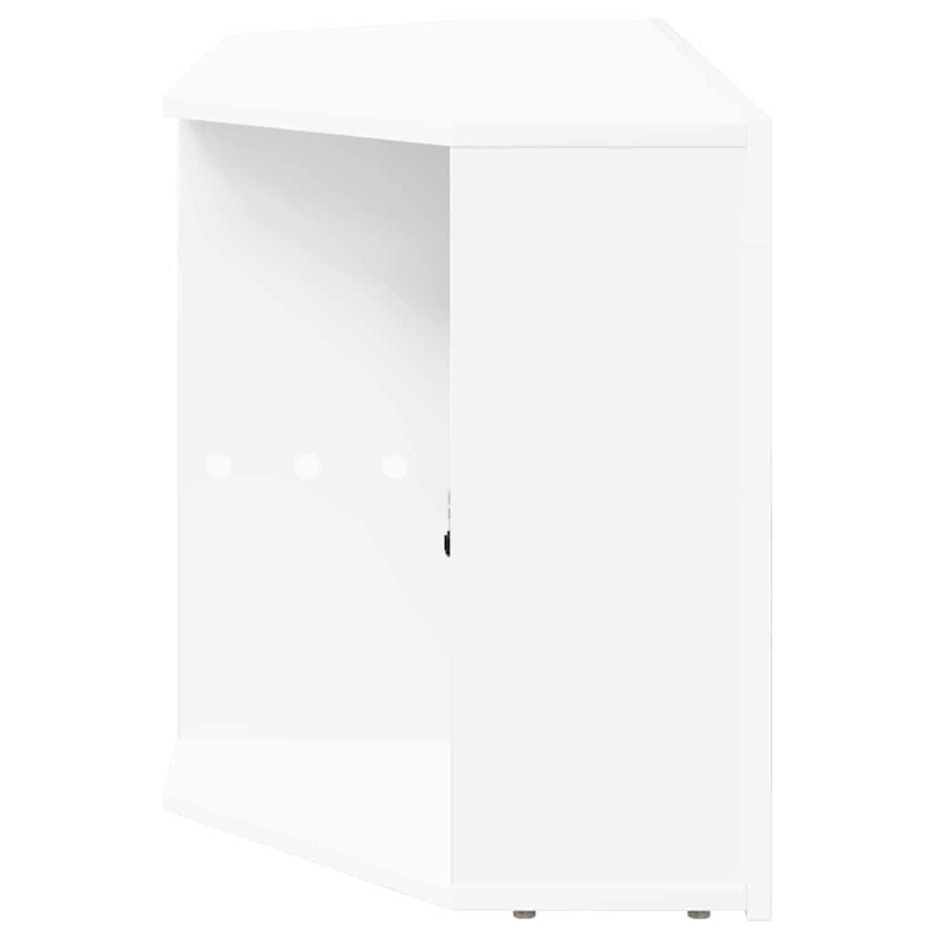 vidaXL Kątowa szafka LED pod telewizor Biały 100 x 40 x 50 cm