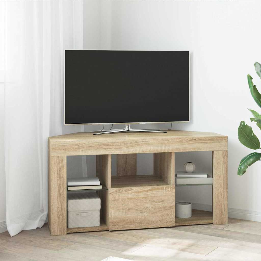 vidaXL Kątowa szafka LED pod telewizor Dąb Sonoma 100 x 40 x 50 cm