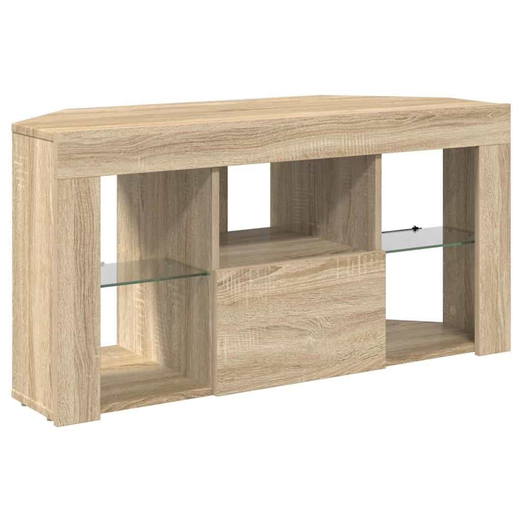 vidaXL Kątowa szafka LED pod telewizor Dąb Sonoma 100 x 40 x 50 cm