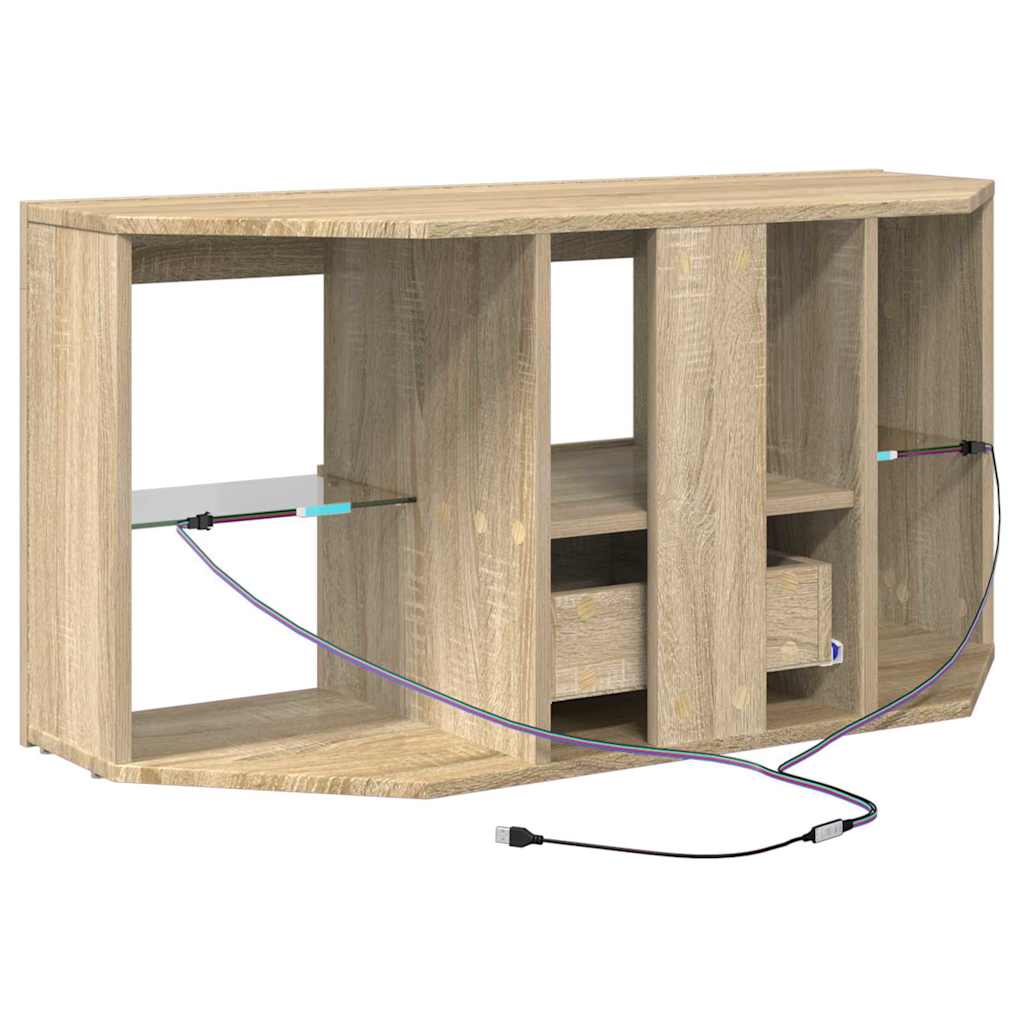 vidaXL Kątowa szafka LED pod telewizor Dąb Sonoma 100 x 40 x 50 cm