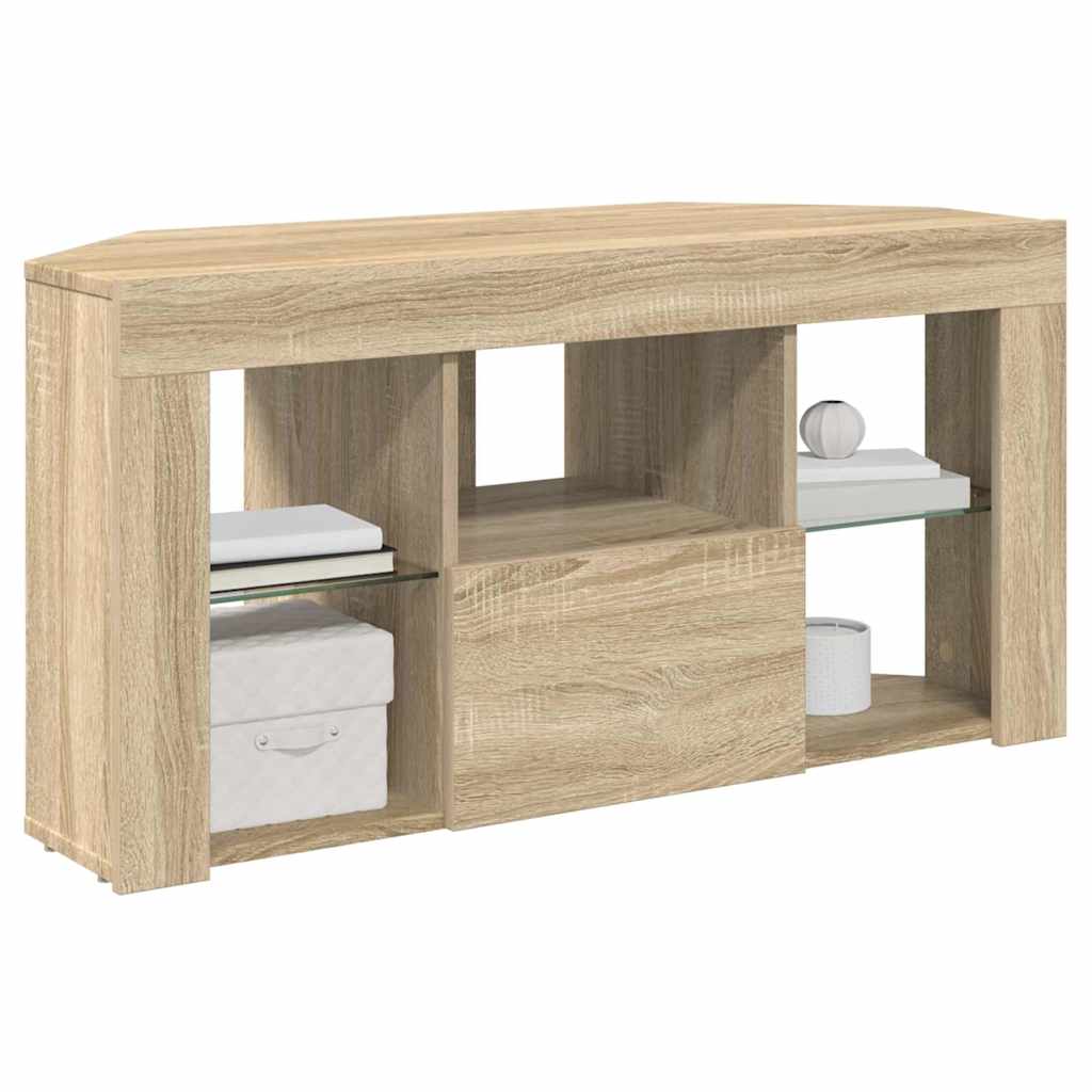 vidaXL Kątowa szafka LED pod telewizor Dąb Sonoma 100 x 40 x 50 cm