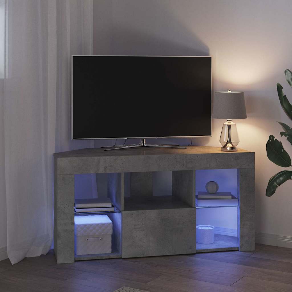 vidaXL Kątowa szafka LED pod telewizor 100 x 40 x 50 cm Betonowy szary