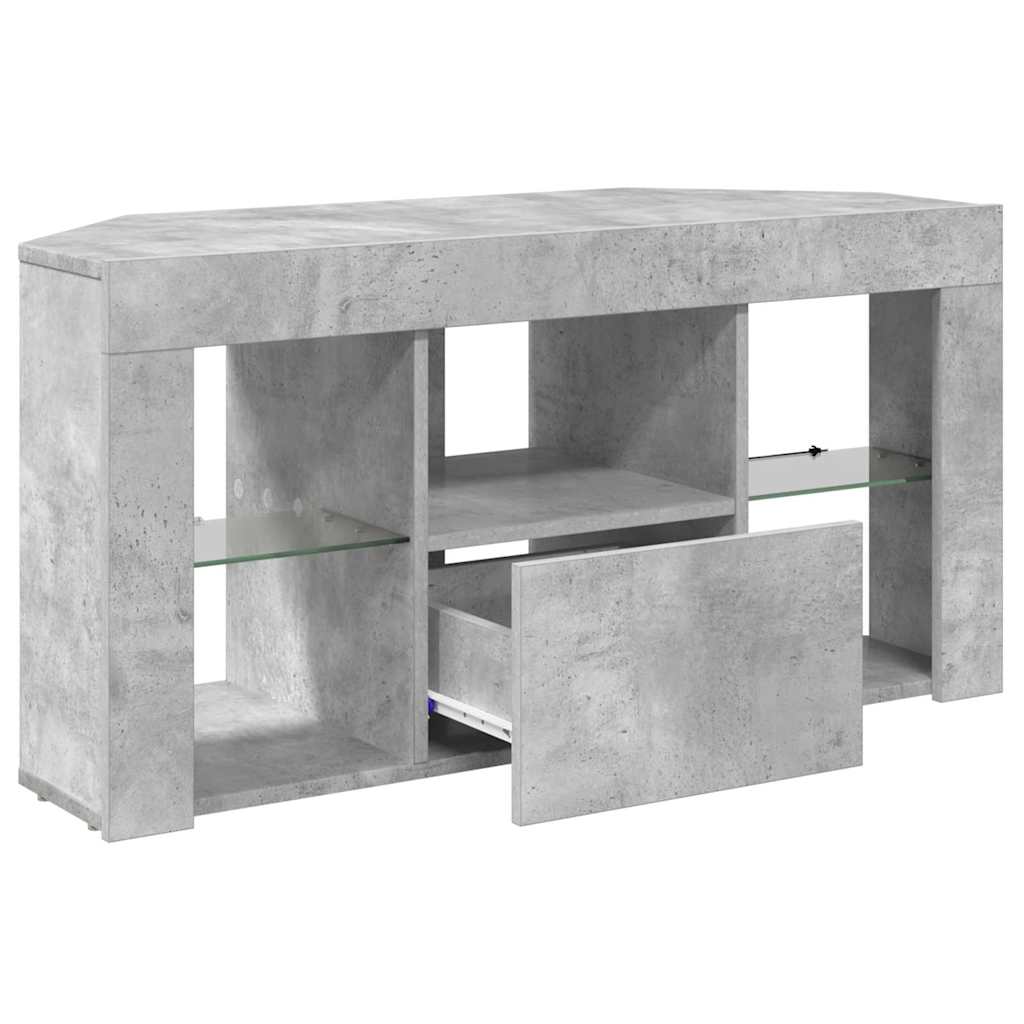 vidaXL Kątowa szafka LED pod telewizor 100 x 40 x 50 cm Betonowy szary