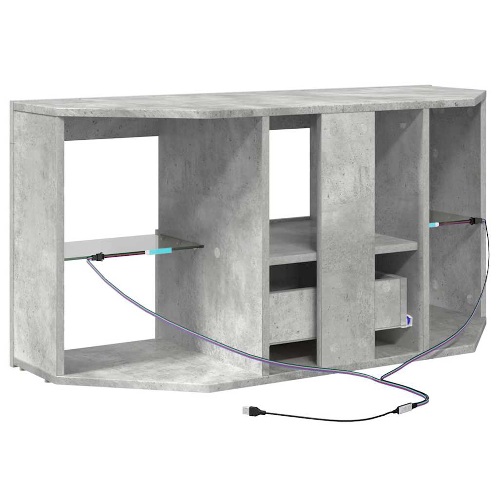 vidaXL Kątowa szafka LED pod telewizor 100 x 40 x 50 cm Betonowy szary