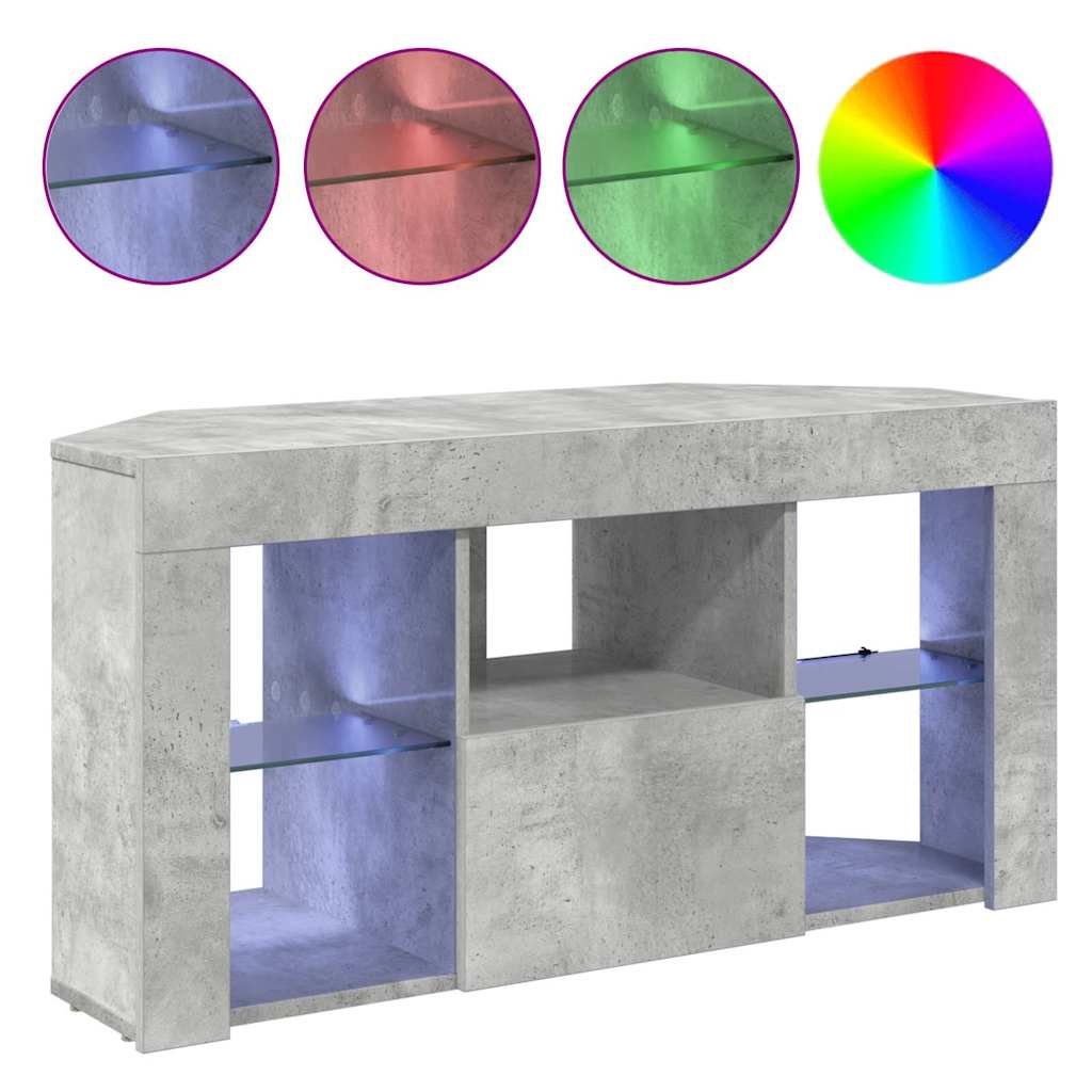 vidaXL Kątowa szafka LED pod telewizor 100 x 40 x 50 cm Betonowy szary