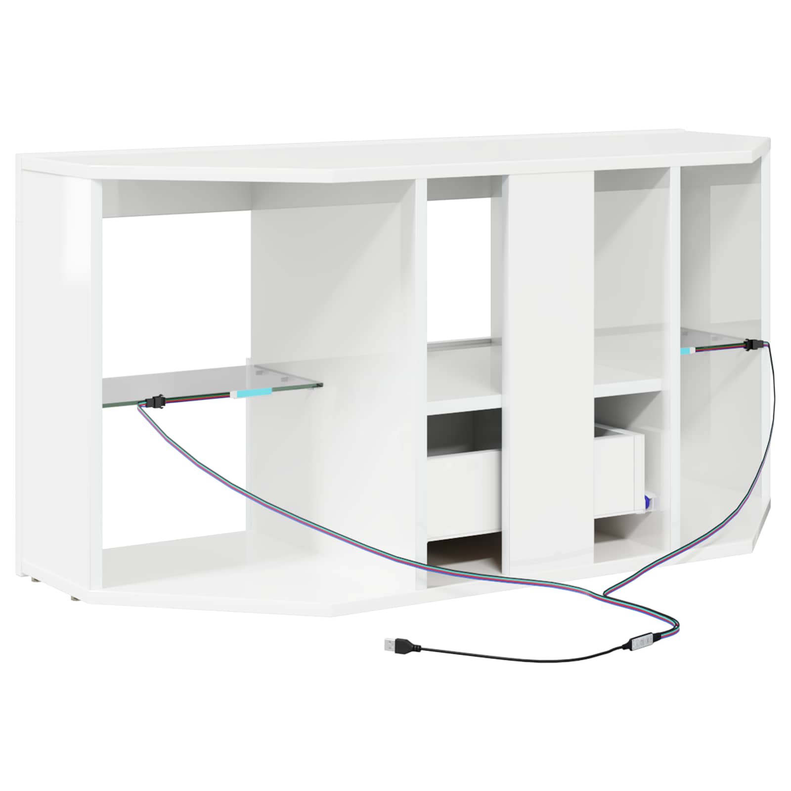 vidaXL Kątowa szafka LED pod telewizor 100 x 40 x 50 cm