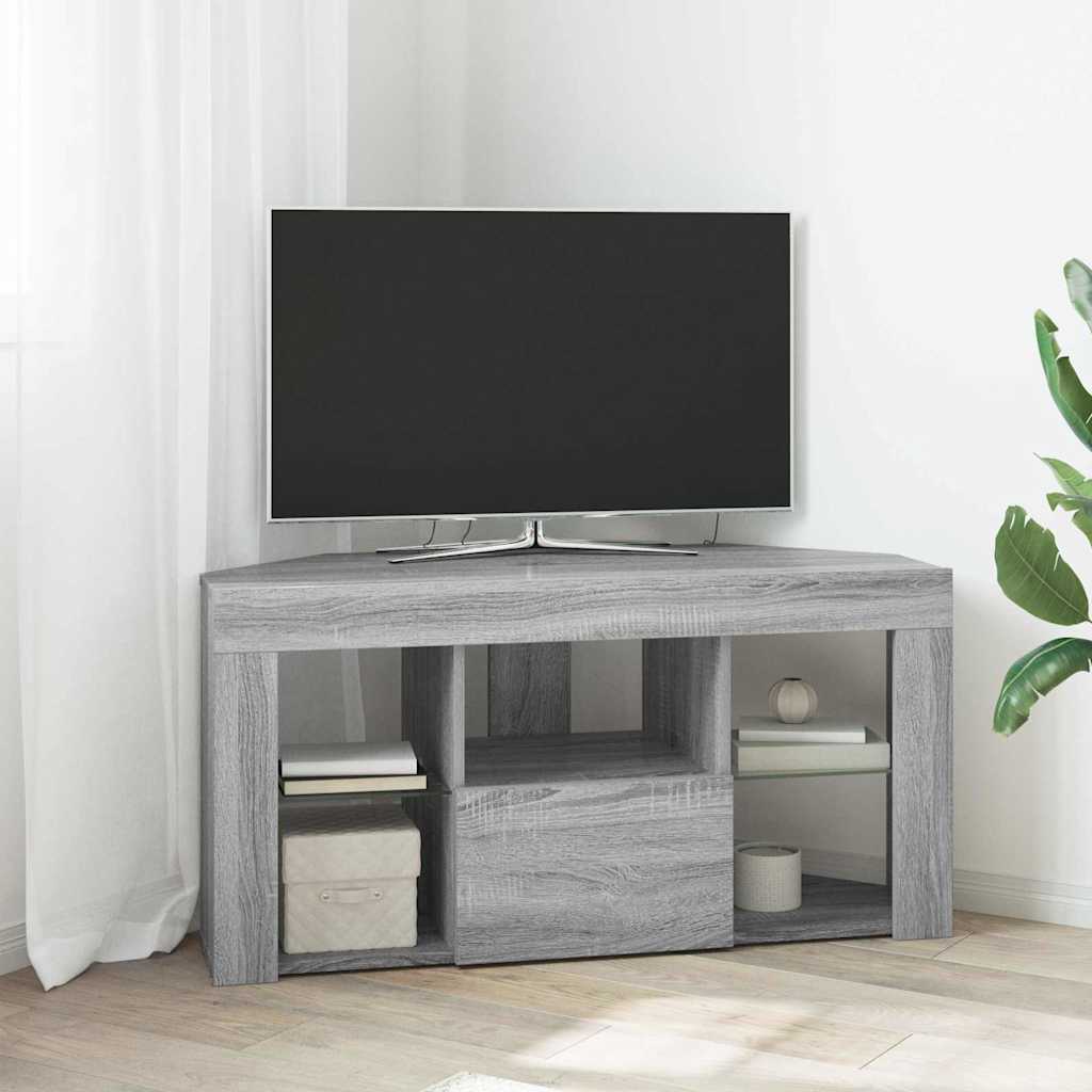 vidaXL Kątowa szafka LED pod telewizor 100 x 40 x 50 cm Szary Sonoma