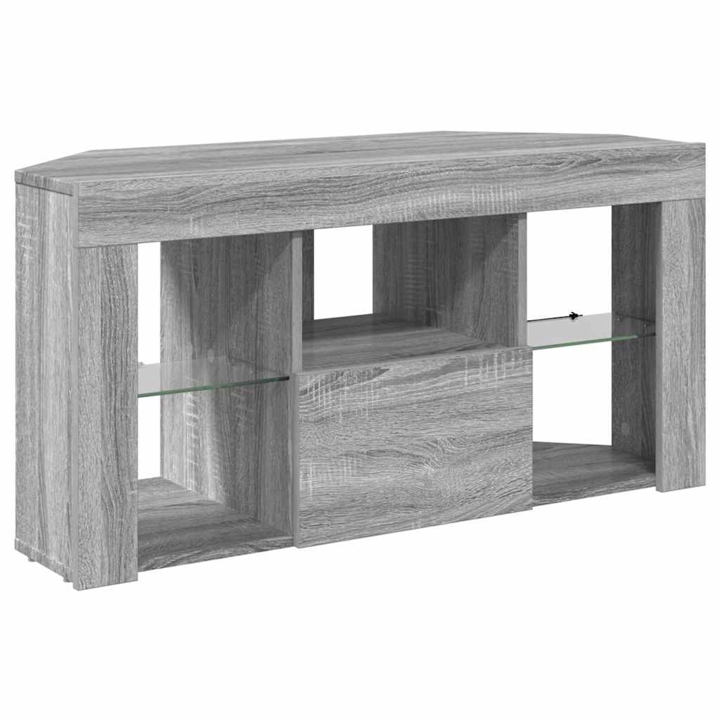 vidaXL Kątowa szafka LED pod telewizor 100 x 40 x 50 cm Szary Sonoma