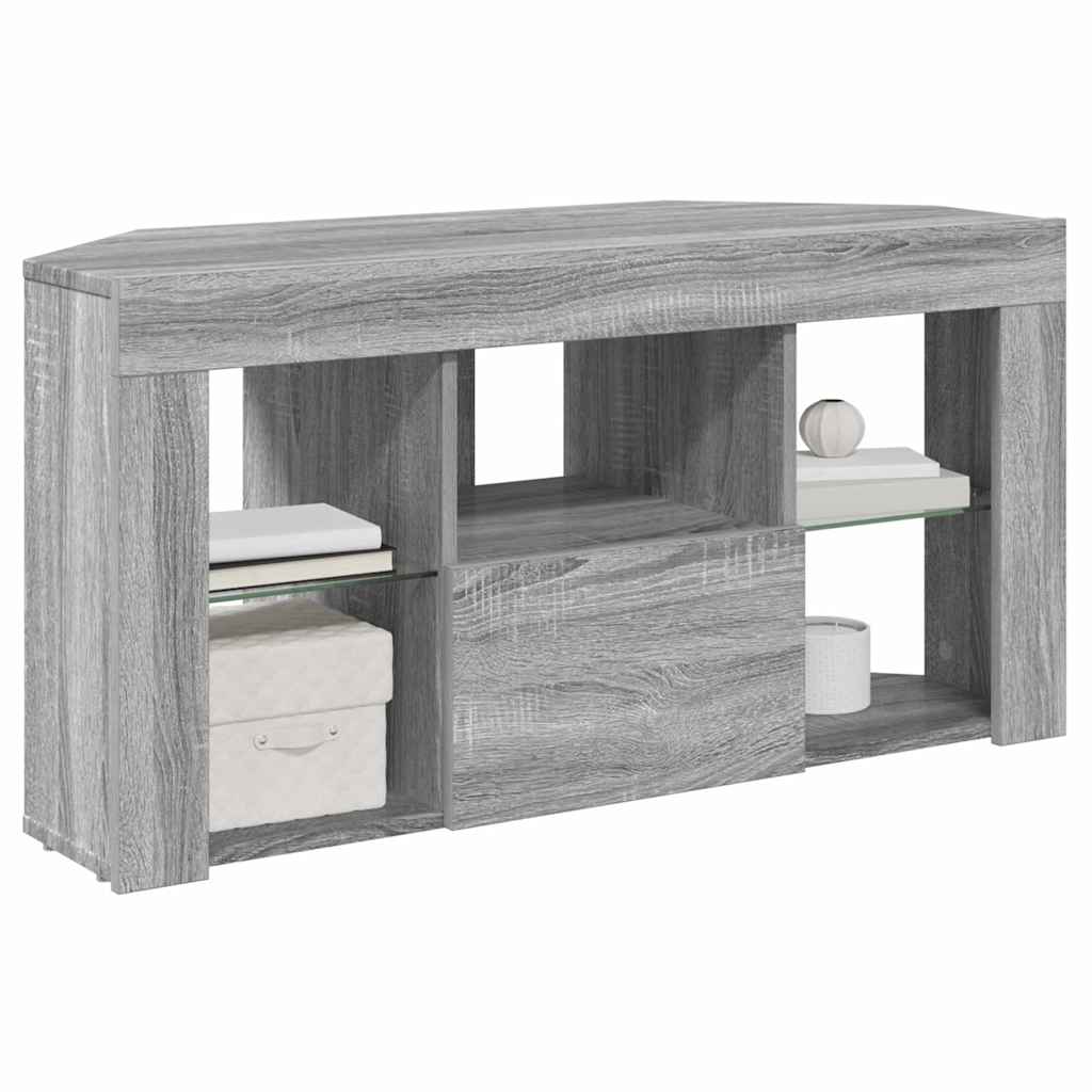 vidaXL Kątowa szafka LED pod telewizor 100 x 40 x 50 cm Szary Sonoma