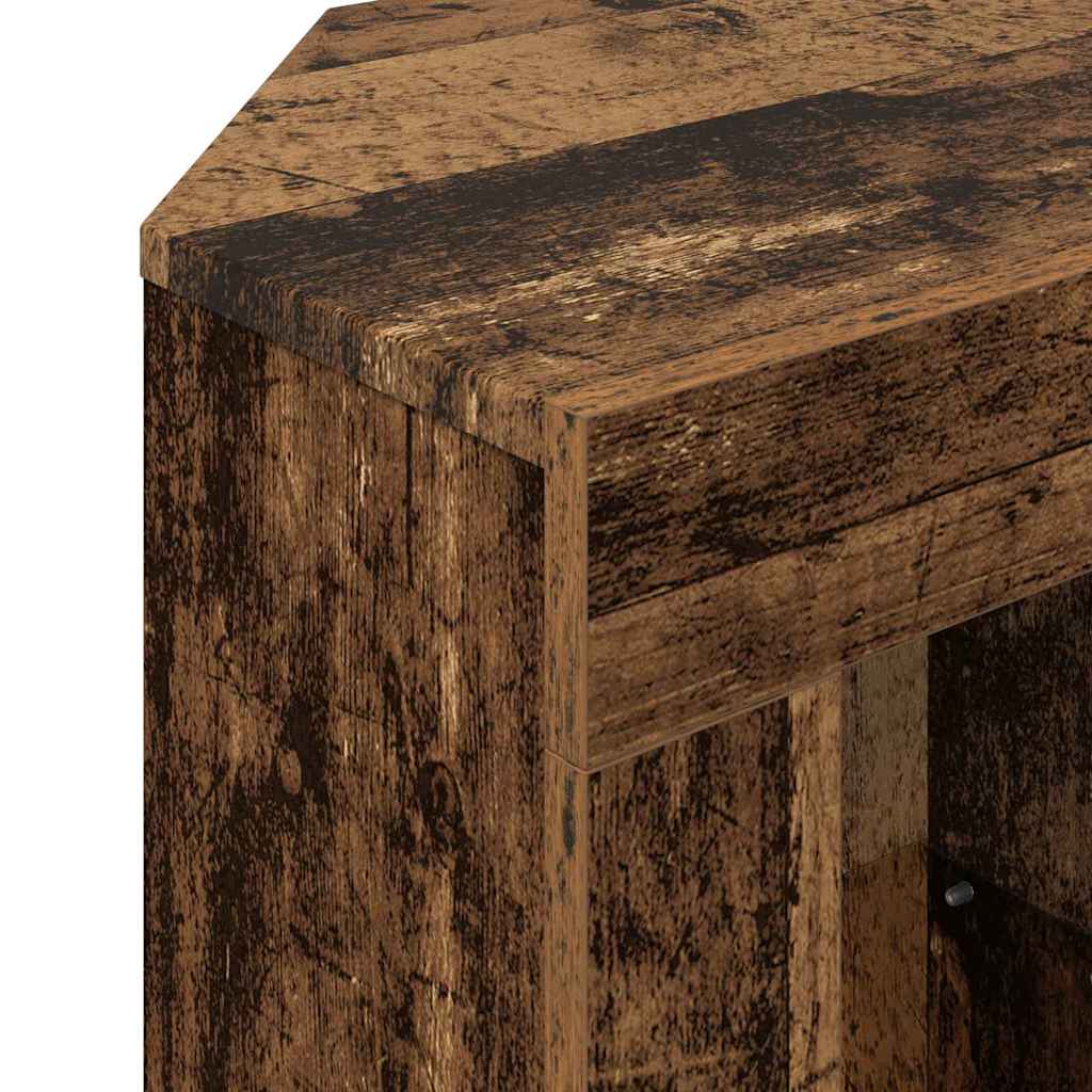 vidaXL Kątowa szafka LED pod telewizor 100 x 40 x 50 cm Stare drewno