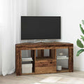 vidaXL Kątowa szafka LED pod telewizor 100 x 40 x 50 cm Stare drewno