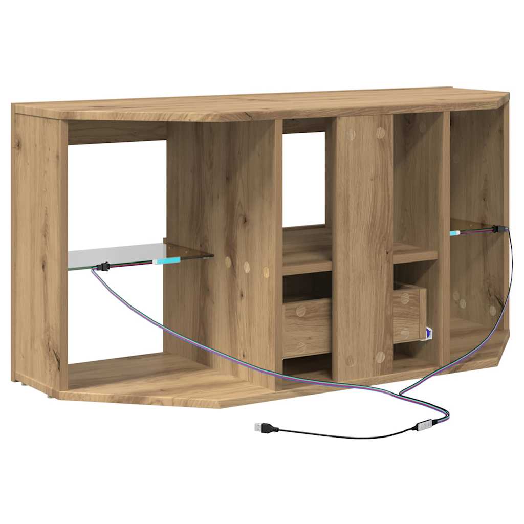 vidaXL Kątowa szafka LED pod telewizor 100 x 40 x 50 cm