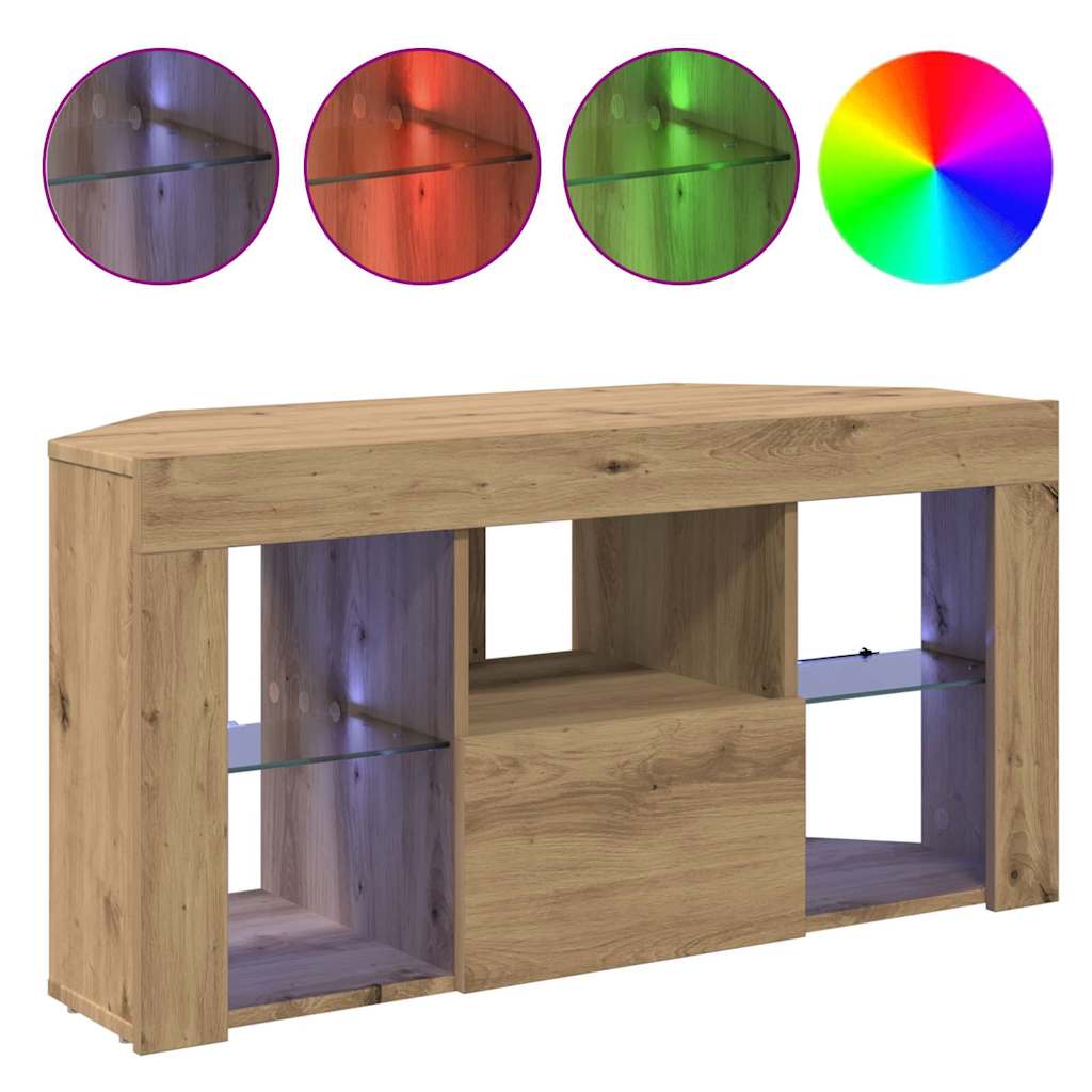 vidaXL Kątowa szafka LED pod telewizor 100 x 40 x 50 cm