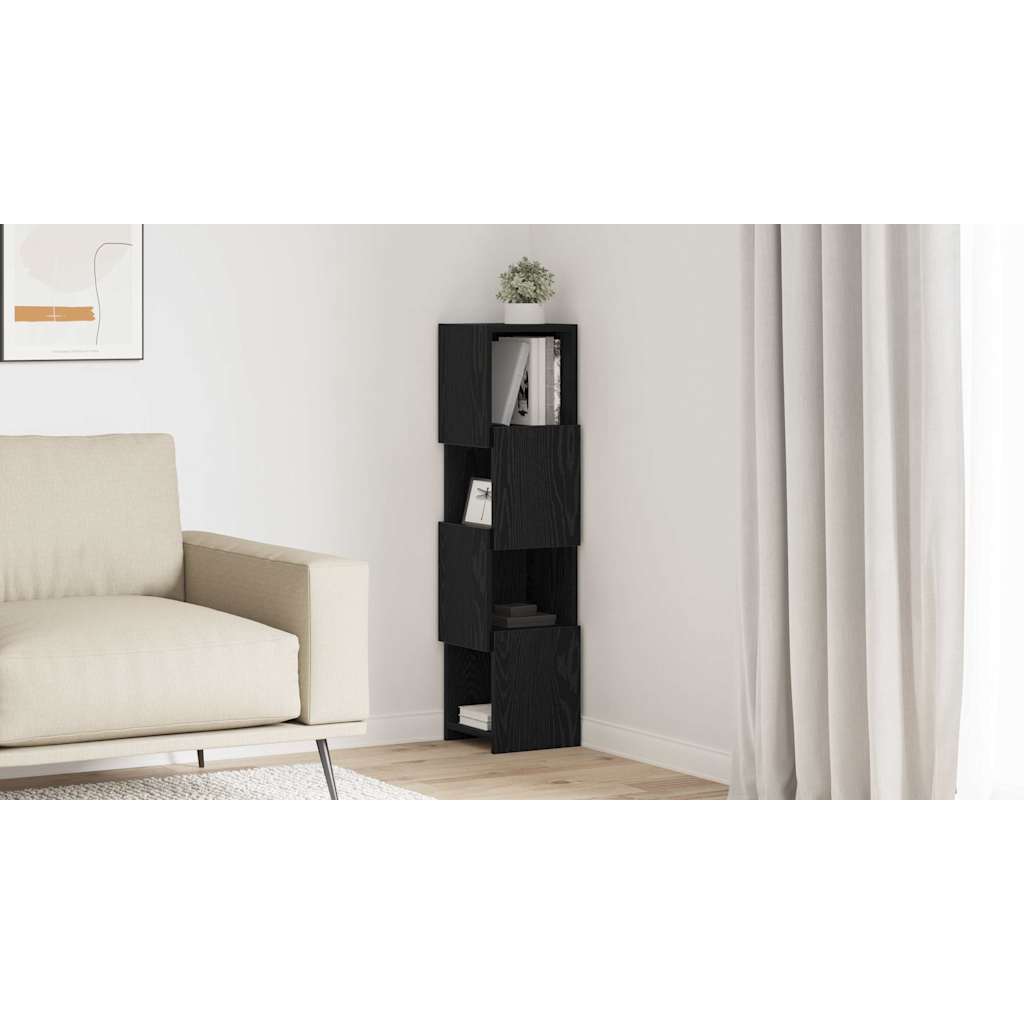 vidaXL Szafka narożna 25,5x25x102cm Drewno inżynieryjne Czarny Dąb