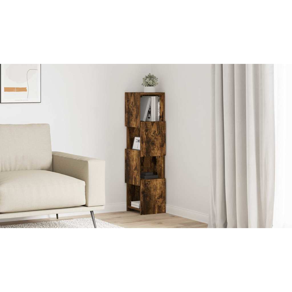 vidaXL Szafka narożna 25,5x25x102cm Drewno inżynieryjne Dąb wędzony