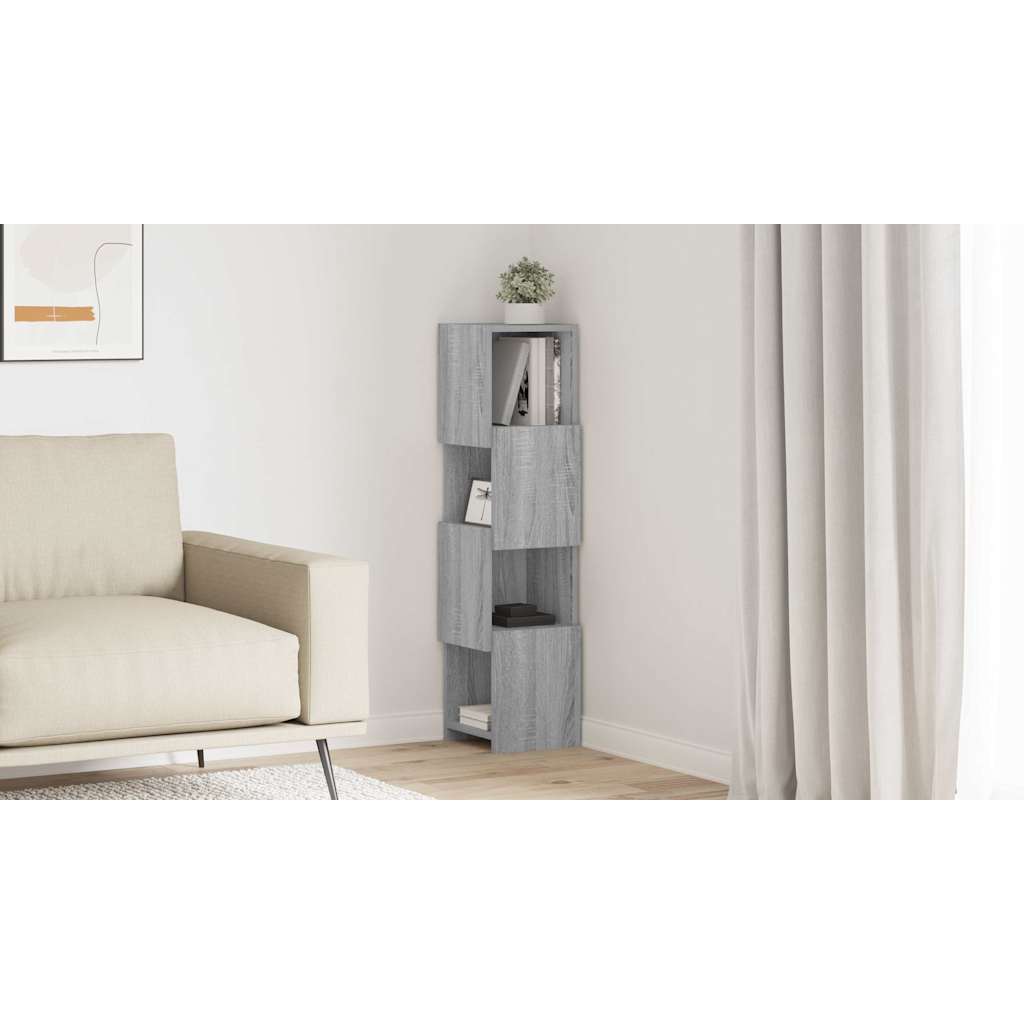 vidaXL Szafka narożna 25,5x25x102cm Drewno inżynieryjne Szary Sonoma