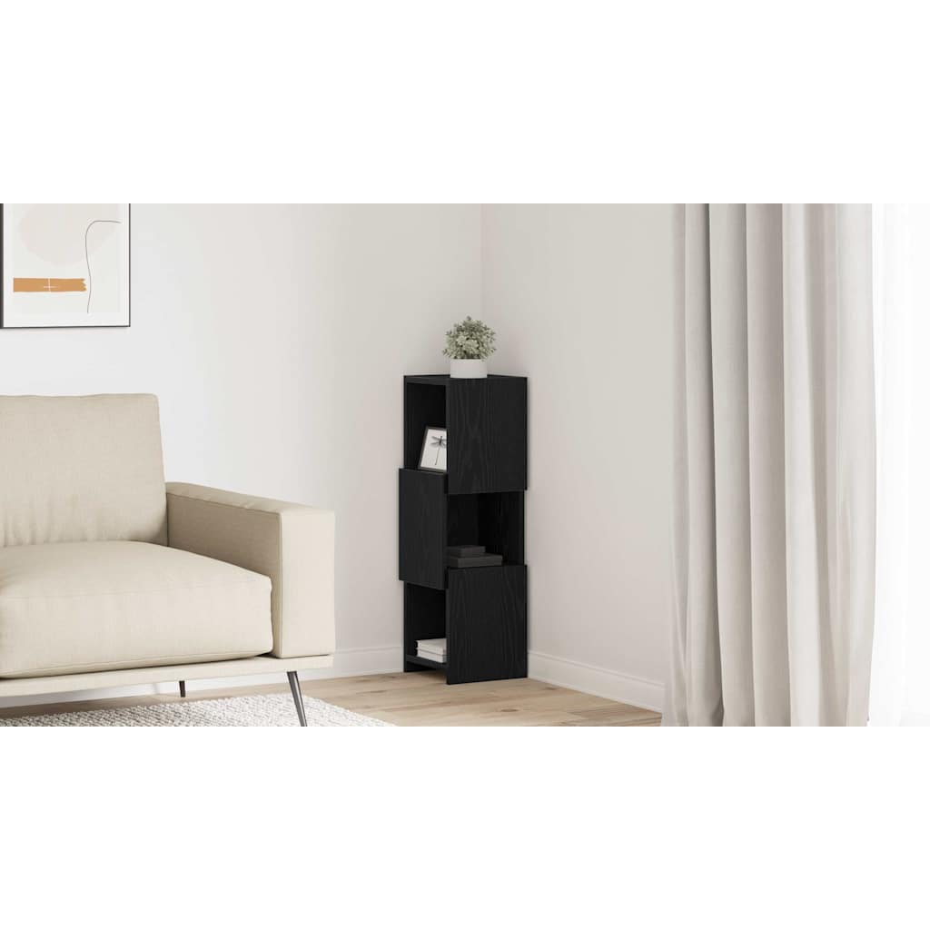 vidaXL Szafka narożna 25,5x25x80cm Drewno inżynieryjne Czarny Dąb