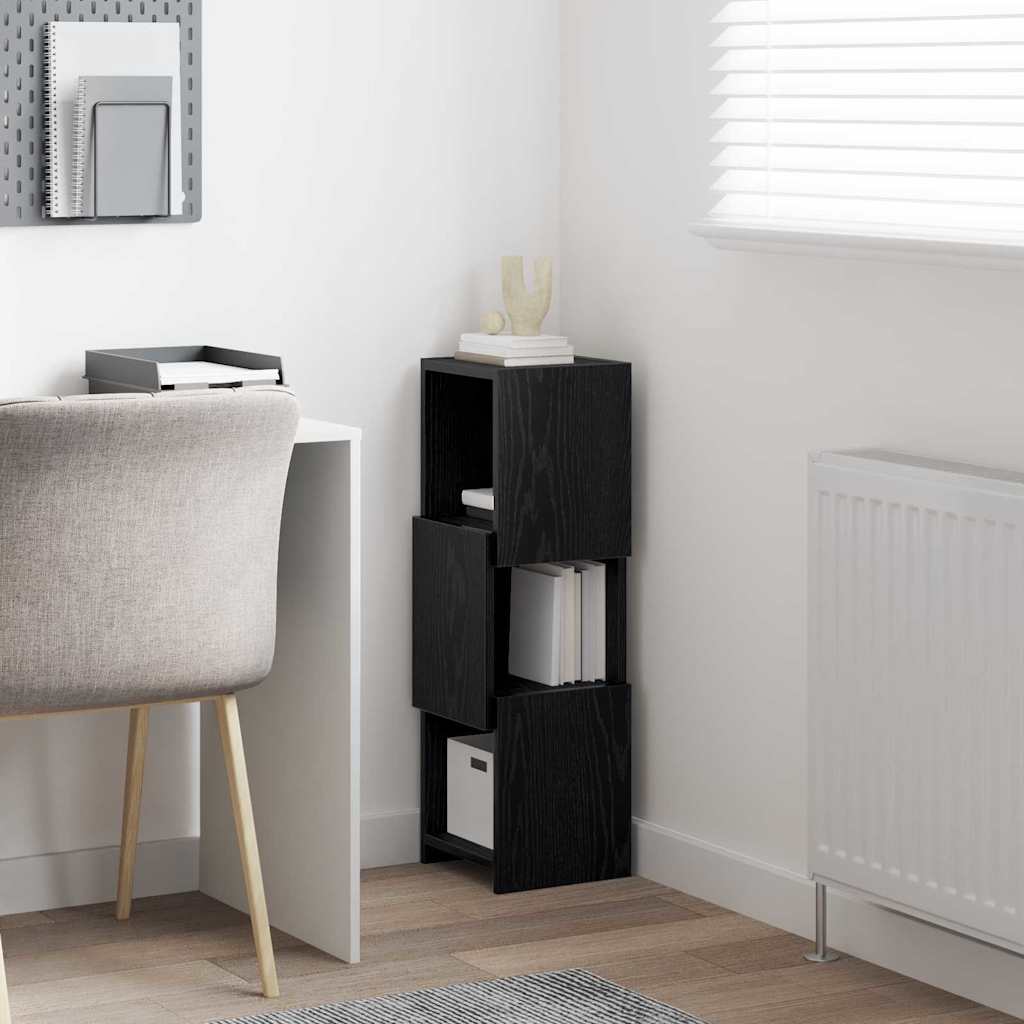 vidaXL Szafka narożna Czarny Dąb 25,5x25x80cm Materiał drewnopochodny
