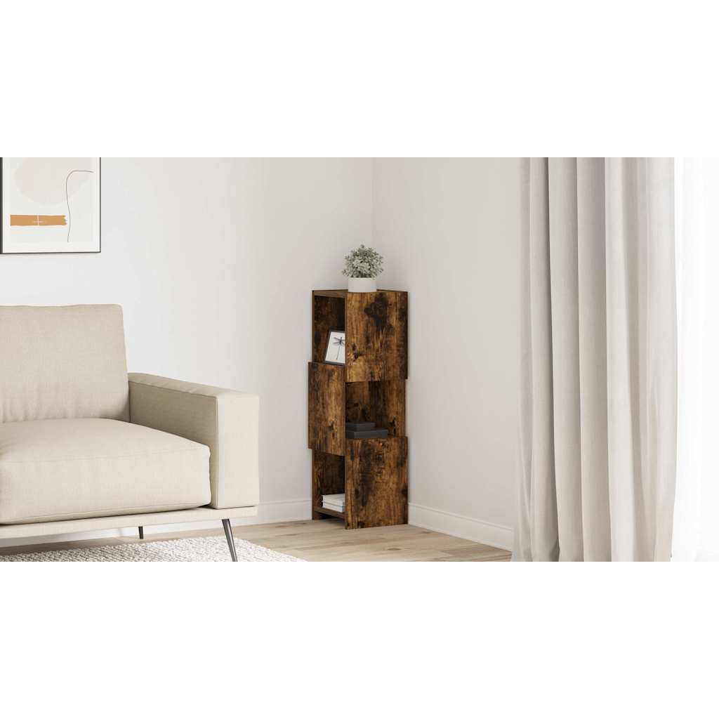 vidaXL Szafka narożna 25,5x25x80cm Drewno inżynieryjne Dąb wędzony