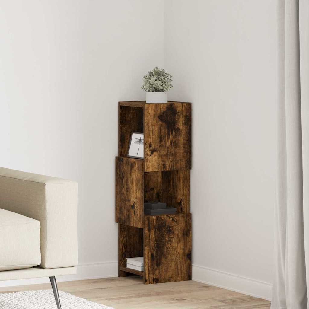 vidaXL Szafka narożna Dąb wędzony 25,5x25x80cm Materiał drewnopochodny