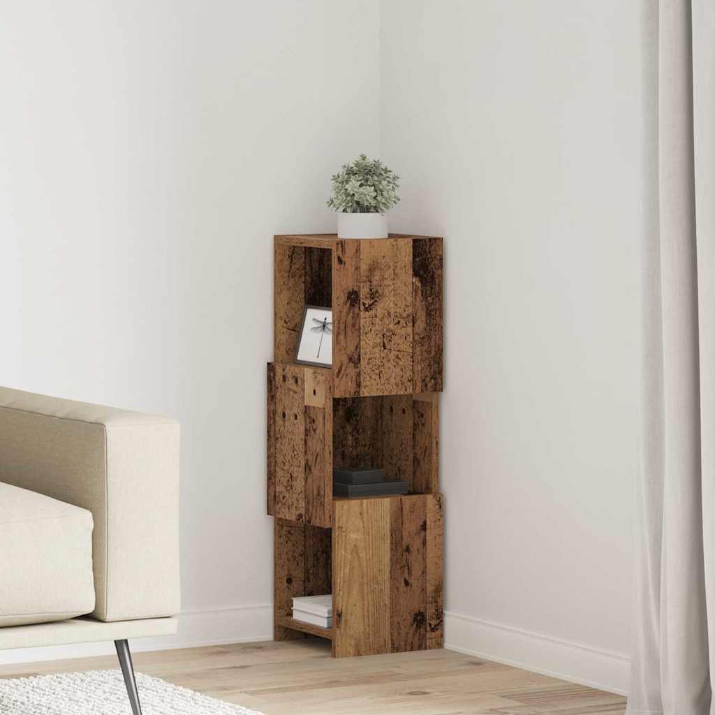 vidaXL Szafka narożna Stare drewno 25,5x25x80cm
