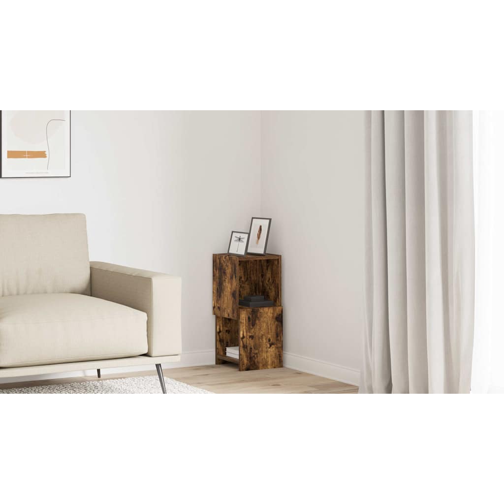 vidaXL Szafka narożna 25,5x25x55cm Drewno inżynieryjne Dąb wędzony