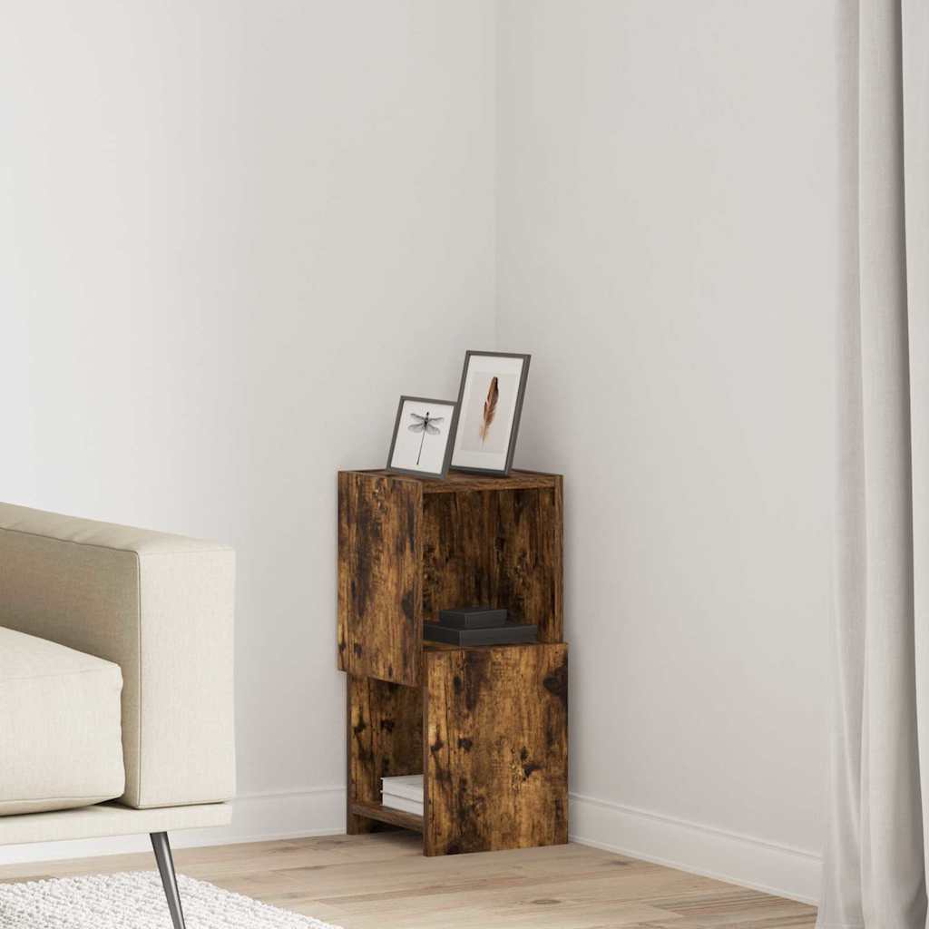 vidaXL Szafka narożna Dąb wędzony 25,5x25x55cm Materiał drewnopochodny