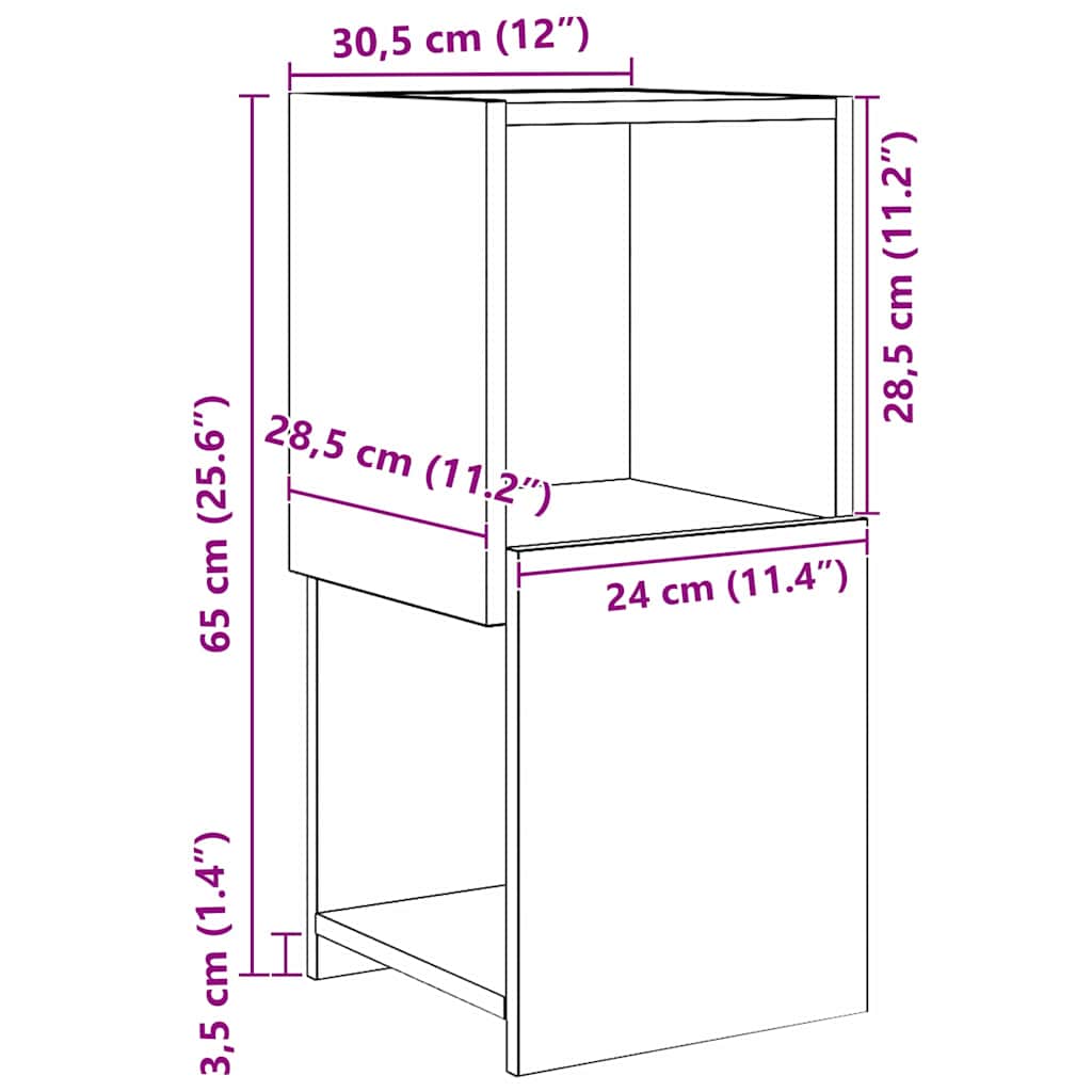 vidaXL Szafka narożna 30,5x30x65cm Drewno inżynieryjne Dąb Sonoma