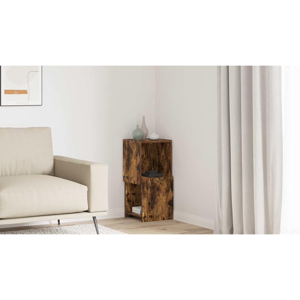 vidaXL Szafka narożna 30,5x30x65cm Drewno inżynieryjne Dąb wędzony
