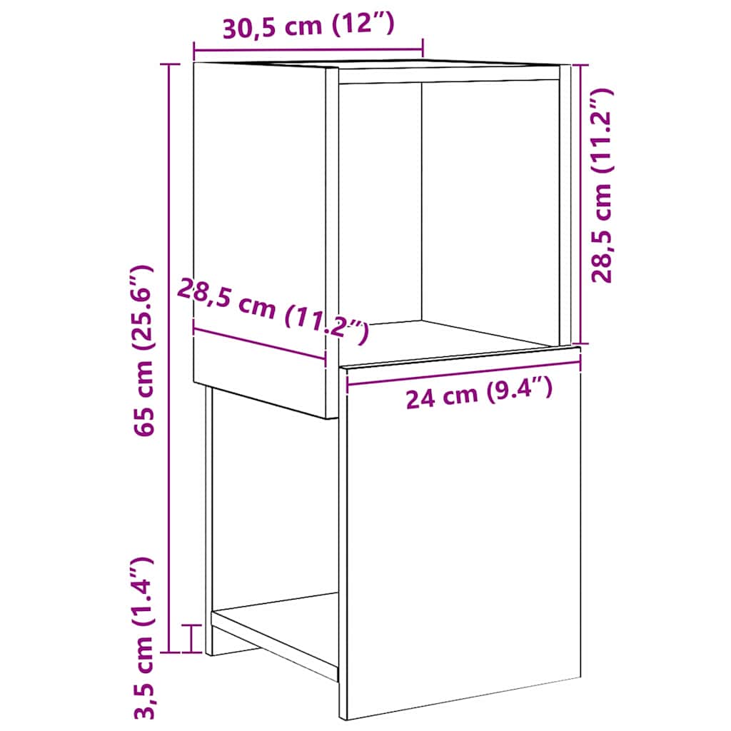 vidaXL Szafka narożna Dąb wędzony 30,5x30x65cm Materiał drewnopochodny