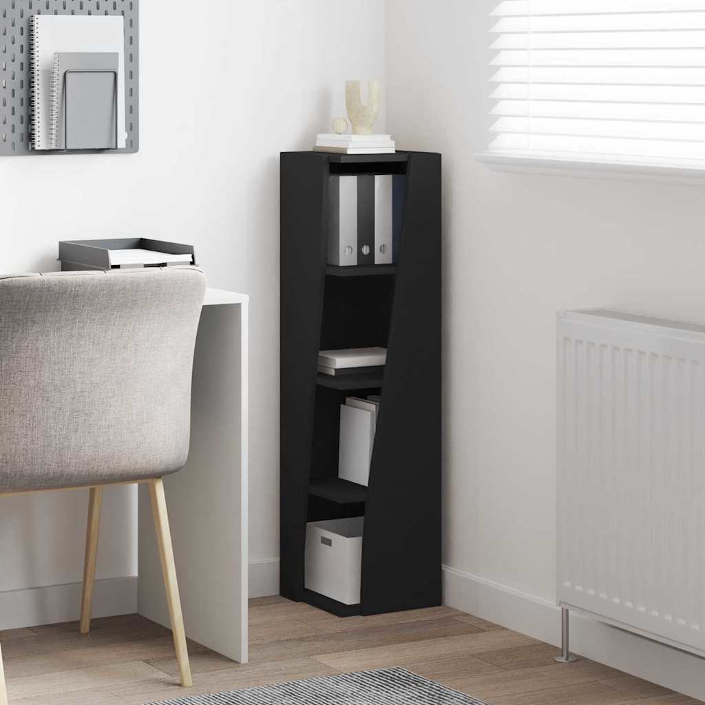 vidaXL Szafka narożna Czarny 27,5x27x102cm Materiał drewnopochodny
