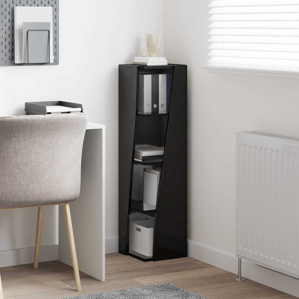vidaXL Szafka narożna 27,5x27x102cm Drewno inżynieryjne Czarny