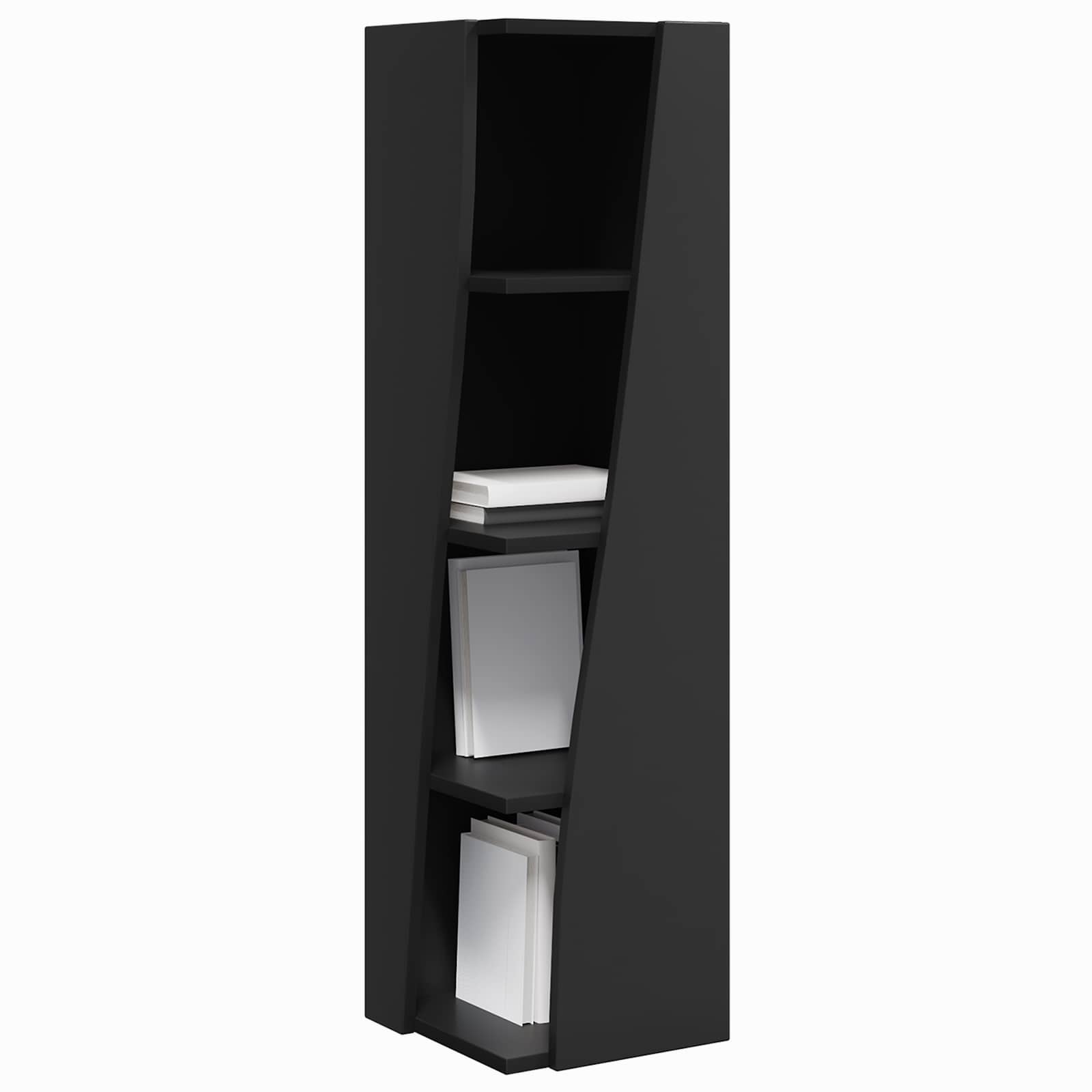 vidaXL Szafka narożna 27,5x27x102cm Drewno inżynieryjne Czarny