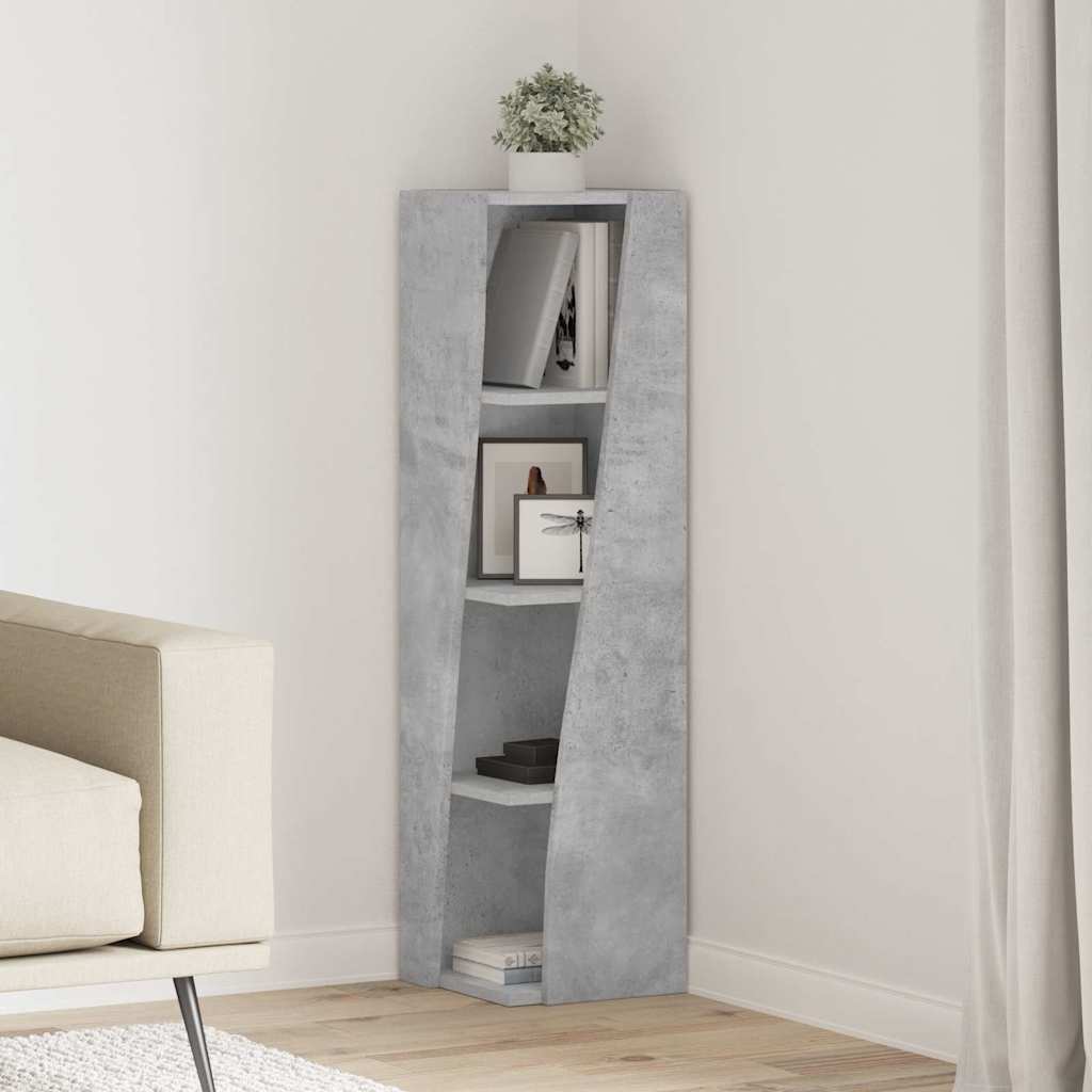 vidaXL Szafka narożna Betonowy szary 27,5x27x102cm