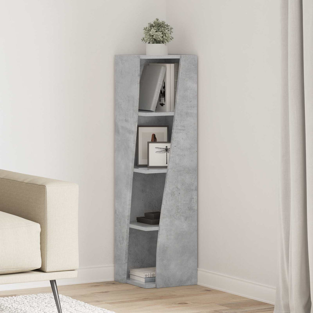 vidaXL Szafka narożna 27,5x27x102cm Drewno inżynieryjne Betonowy szary