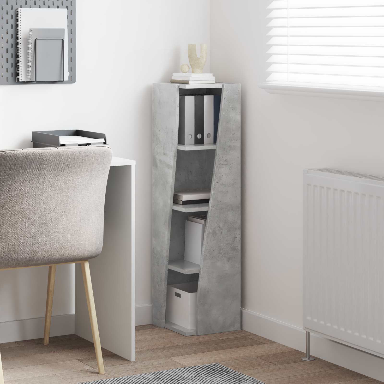 vidaXL Szafka narożna 27,5x27x102cm Drewno inżynieryjne Betonowy szary
