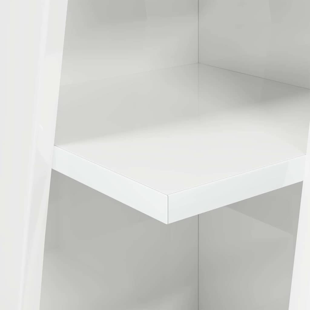 vidaXL Szafka narożna Wysoki połysk biały 27,5x27x102cm