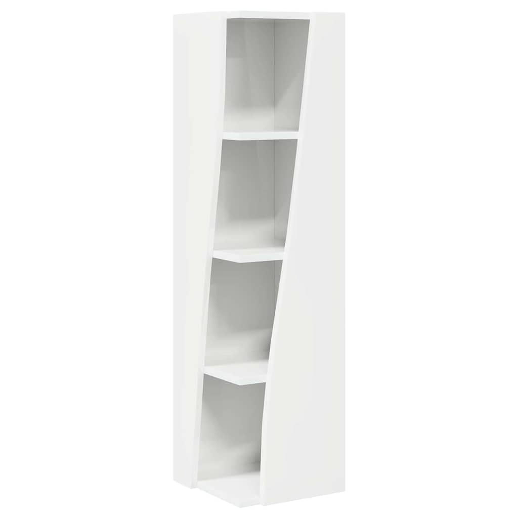 vidaXL Szafka narożna Wysoki połysk biały 27,5x27x102cm