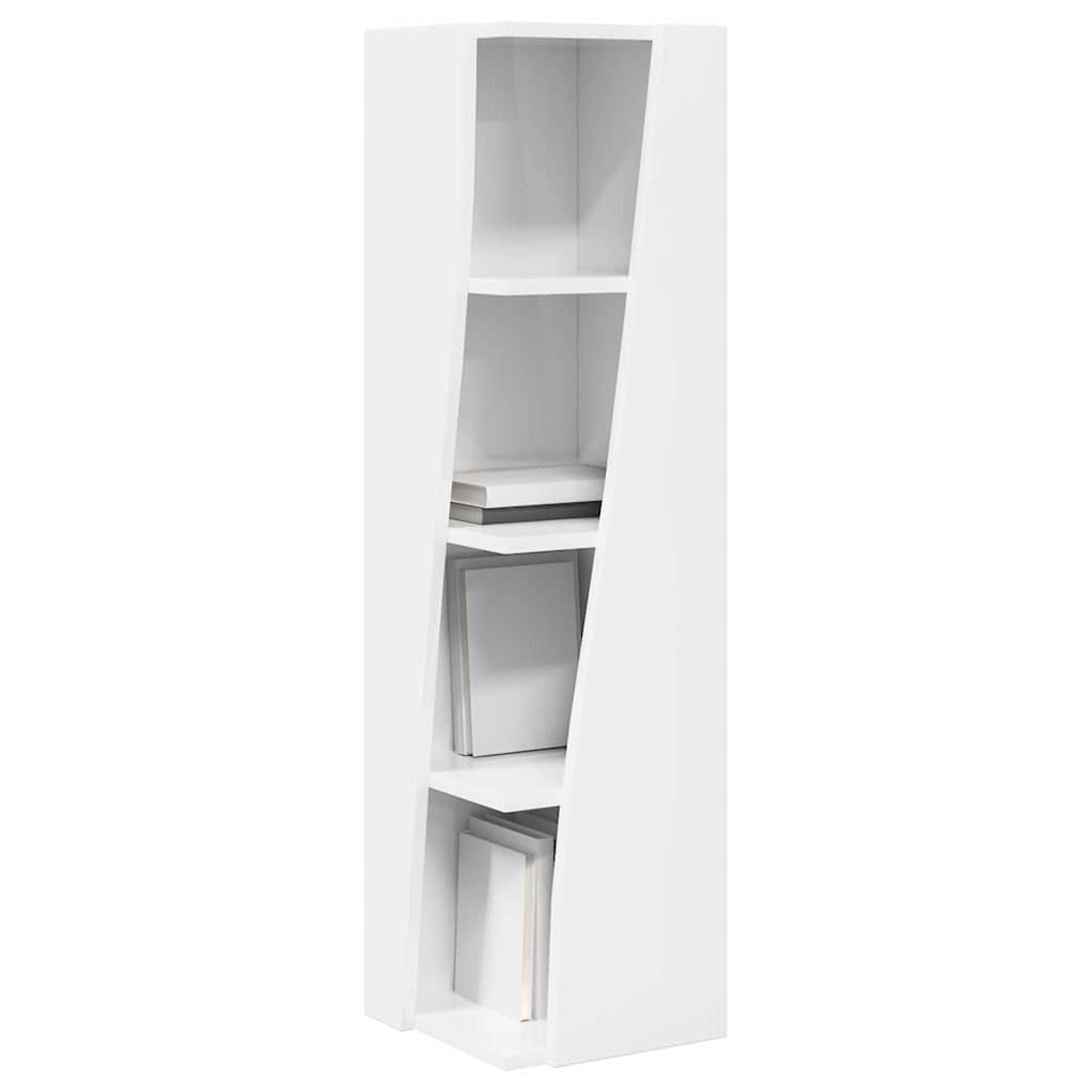 vidaXL Szafka narożna Wysoki połysk biały 27,5x27x102cm