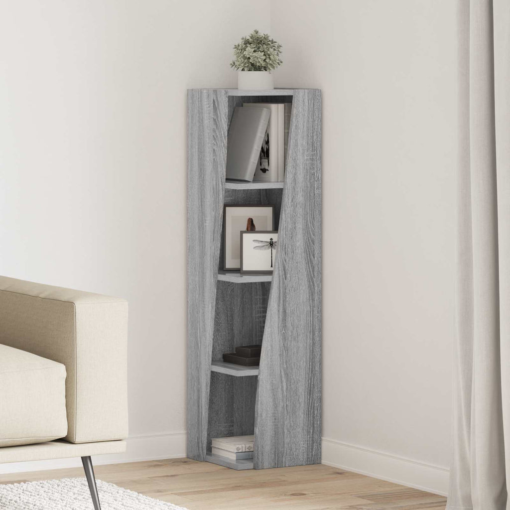 vidaXL Szafka narożna 27,5x27x102cm Drewno inżynieryjne Szary Sonoma